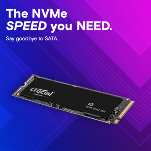 Crucial® P3 1000GB 3D NAND NVMe™ PCIe® M.2 SSD