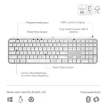 Logitech MX Keys S Wireless Keyboard -Pale Grey - Image 3