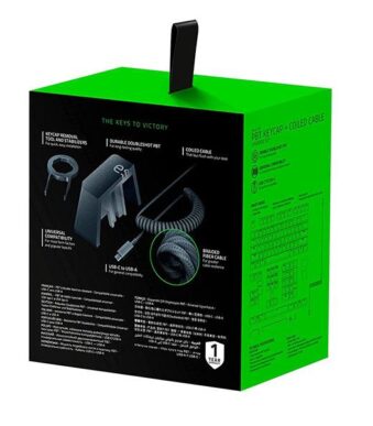 Razer PBT Keycap + Coiled Cable Upgrade Set Black