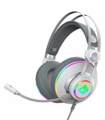 Cosmic Byte Proteus Headset Dual Input USB and 3.5mm, 7.1 Surround Sound, RGB LED, ENC Microphone, Memory Foam Earcushions, Windows Software (White)