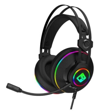 Cosmic Byte Proteus Headset Dual Input USB and 3.5mm, 7.1 Surround Sound, RGB LED, ENC Microphone, Memory Foam Earcushions, Windows Software (Black)