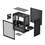 DeepCool CH370 (M-ATX) Mini Tower Cabinet With Tempered Glass Side Panel (Black) - Image 8