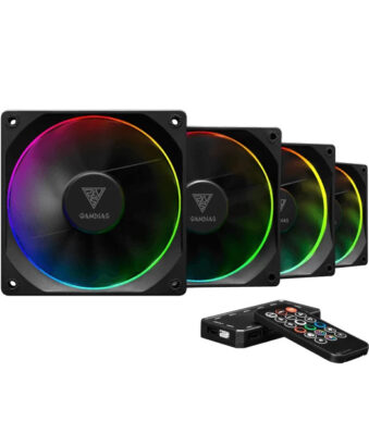 Gamdias Aeolus M3-1204R – 120mm PWM ARGB Cabinet Fan (Four Pack)