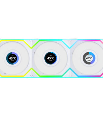 Lian Li 120mm UNI FAN SL Wireless LCD ARGB Case Fan (White, 3-Pack)