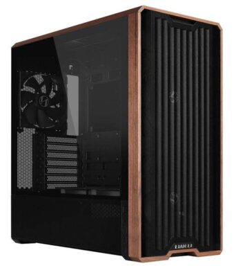 Lian Li LANCOOL 217 Genuine Walnut Wood Mid-Tower ATX PC Case (Black)