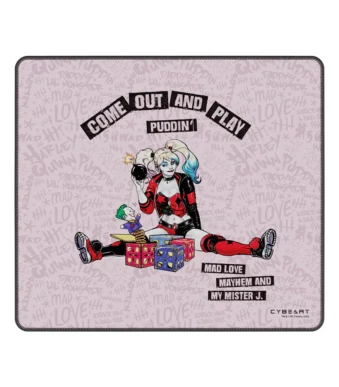 Cybeart | Harley Quinn Gaming Mouse Pad (Large - 450x400x4mm) | Waterproof, Never Slip Base, Stitched Edges, Esports Grade