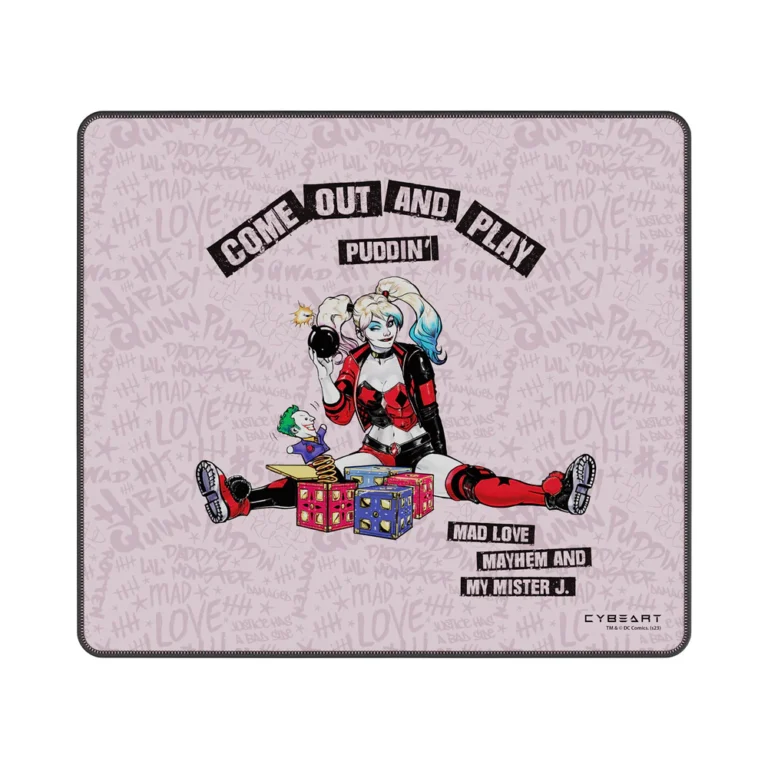 Cybeart | Harley Quinn Gaming Mouse Pad (Large - 450x400x4mm) | Waterproof, Never Slip Base, Stitched Edges, Esports Grade
