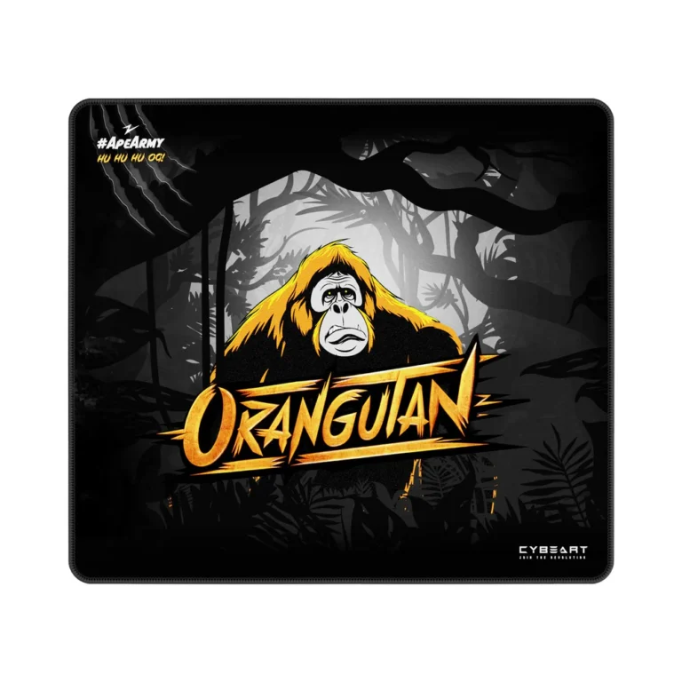 Cybeart | Orangutan Esports Gaming Mouse Pad (Large - 450x400x4mm) | Waterproof, Never Slip Base, Stitched Edges, Esports Grade
