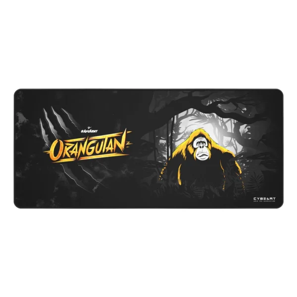 Cybeart | Orangutan Esports Gaming Desk Mat (XXL - 900x400x4mm) | Waterproof, Never Slip Base, Stitched Edges, Esports Grade
