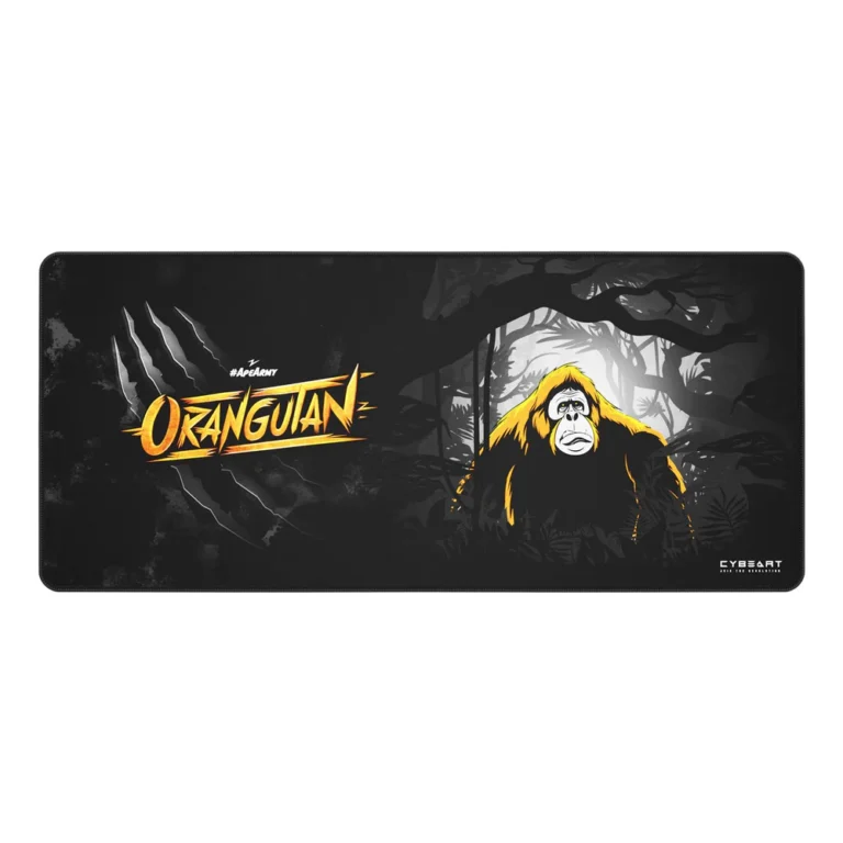 Cybeart | Orangutan Esports Gaming Desk Mat (XXL - 900x400x4mm) | Waterproof, Never Slip Base, Stitched Edges, Esports Grade