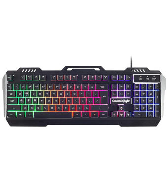 Cosmic Byte CB-GK-05 Titan Wired Gaming Keyboard with Aluminum Body, Rainbow Backlit Keycaps, Braided Cable