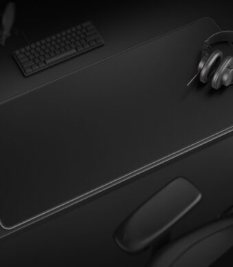 Cybeart | Ghost (Black) Gaming Mouse Pad (Large - 450x400x4mm) | Waterproof, Never Slip Base, Stitched Edges, Esports Grade