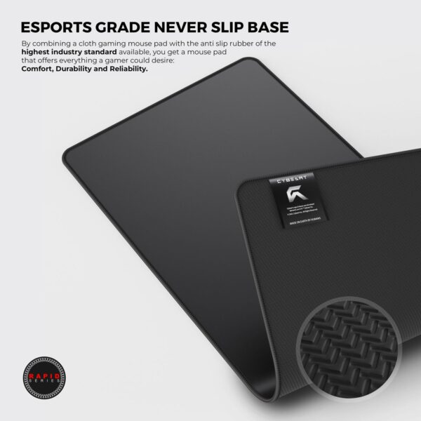 Cybeart | Ghost (Black) Gaming Mouse Pad (Medium - 300x250x4mm) | Waterproof, Never Slip Base, Stitched Edges, Esports Grade - Image 3