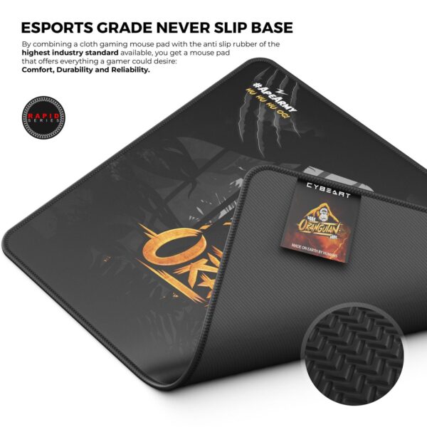 Cybeart | Orangutan Esports Gaming Mouse Pad (Large - 450x400x4mm) | Waterproof, Never Slip Base, Stitched Edges, Esports Grade - Image 3