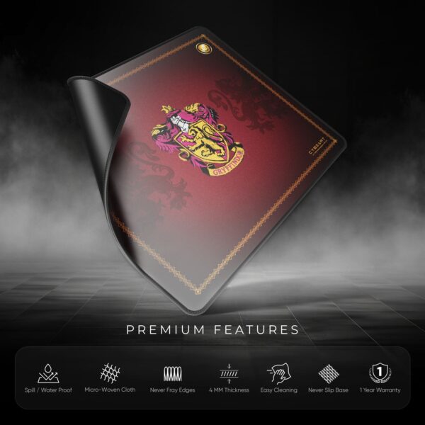 Cybeart | Gryffindor Classic Gaming Mouse Pad (Large - 450x400x4mm) | Waterproof, Never Slip Base, Stitched Edges, Esports Grade - Image 8