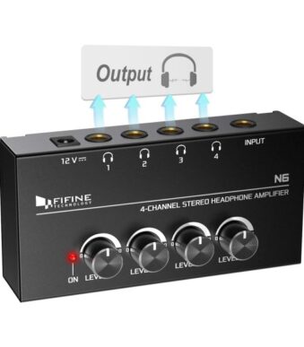 Fifine N6 – Headphone Amplifier With Stereo Output And Individual Volume Controls