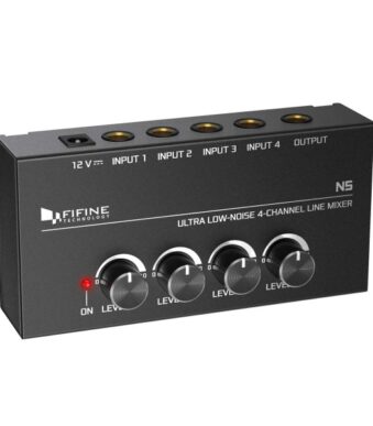 Fifine N5 – Four-Channel Line Mixer With Individual Volume Controls