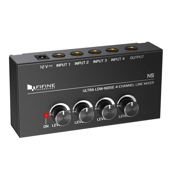 Fifine N5 – Four-Channel Line Mixer With Individual Volume Controls