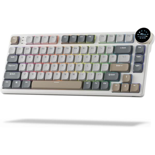 RK ROYAL KLUDGE N80 Low Profile Mechanical Keyboard Pearly Dawn Brown Switch