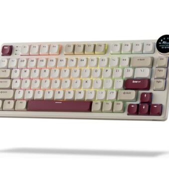 RK ROYAL KLUDGE N80 Low Profile Mechanical Keyboard Rosy Clouds Red Switch