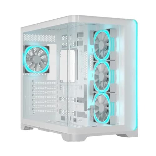 Ant Esports Crystal ARC ARGB ATX Mid Tower Case (White)