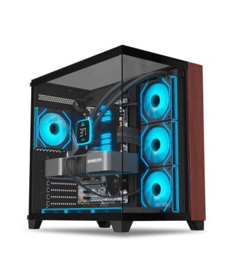 Ant Esports Crystal Wood ATX Mid Tower Cabinet With Type-C Black