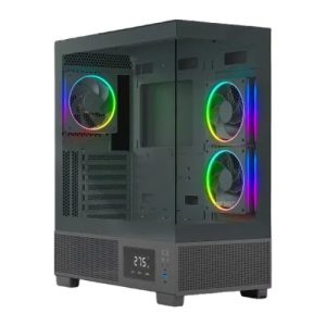 Ant Esports Crystal X3 LCD ARGB ATX Mid Tower Case (Black)