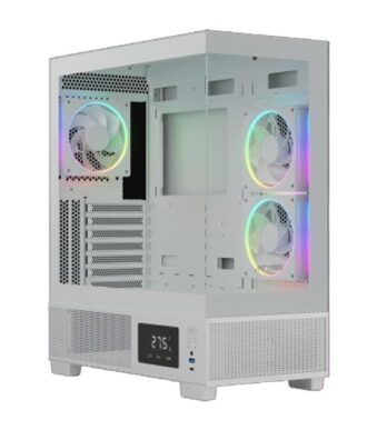 Ant Esports Crystal X3 LCD ARGB ATX Mid Tower Case (White)
