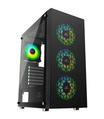 Ant Esports ICE-110 Auto RGB (E-ATX) Mid Tower Cabinet (Black)