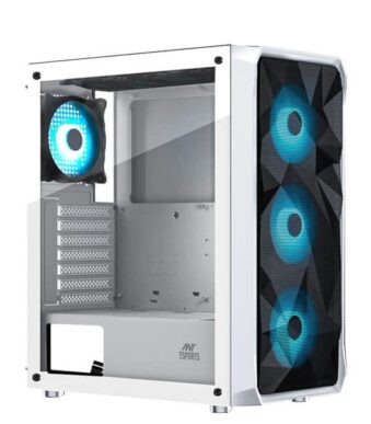 Ant Esports ICE-112 Auto RGB (ATX) Mid Tower Cabinet (White)