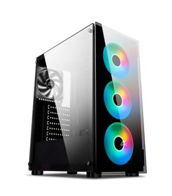 Ant Esports ICE-311GT RGB (ATX) Mid Tower Cabinet (Black)