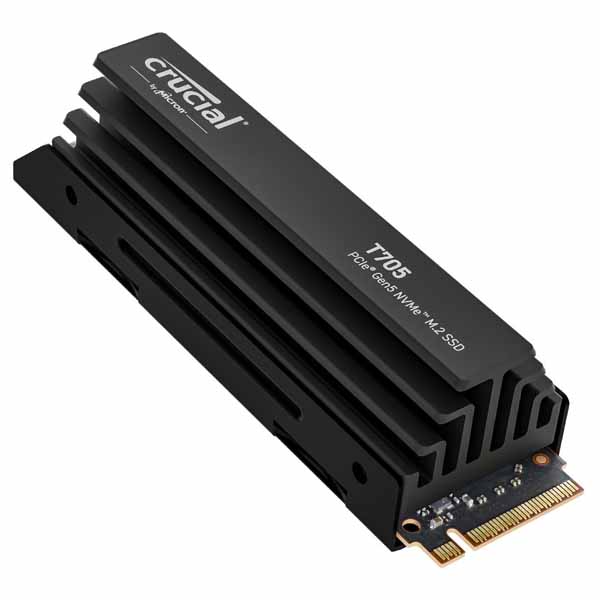 Crucial T705 1TB PCIe Gen5 NVMe M.2 SSD with Heatsink