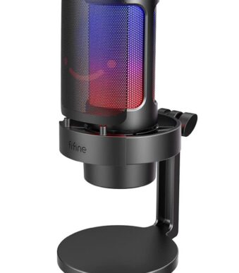 FIFINE Ampligame A8 Gaming USB PC Computer RGB Microphone (Black)