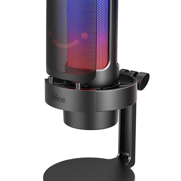 FIFINE Ampligame A8 Gaming USB PC Computer RGB Microphone (Black)