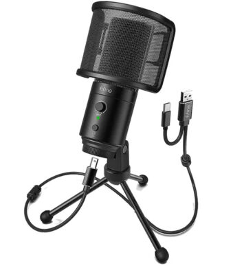 FIFINE K683A Unidirectional USB Desktop PC Microphone with Pop Filter