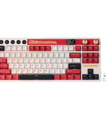 RK ROYAL KLUDGE M87 Wireless Gaming Keyboard RED Famicom Cream Switch