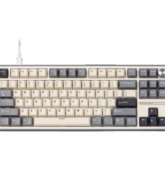 RK ROYAL KLUDGE R87 Pro Wired Mechanical Keyboard with Hot Swappable Knob 75% RGB Backlit Gaming Keyboard – Brown Switch