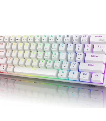 RK ROYAL KLUDGE RK61 Wired 60% Mechanical Gaming Keyboard White Red Switch