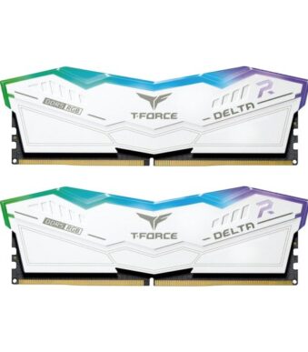 TEAMGROUP T-Force Delta RGB DDR5 32GB Kit (2x16GB) 7200MHz CL34 Desktop Memory Module Ram (White)