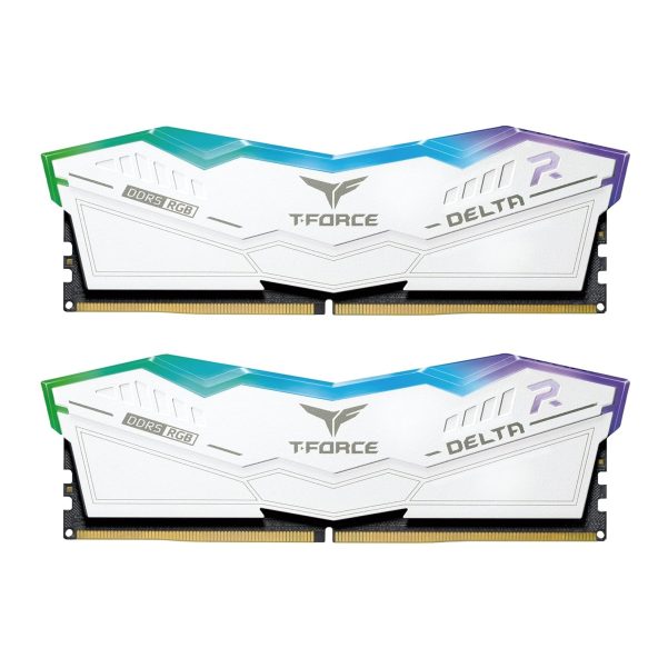 TEAMGROUP T-Force Delta RGB DDR5 32GB Kit (2x16GB) 7200MHz CL34 Desktop Memory Module Ram (White)