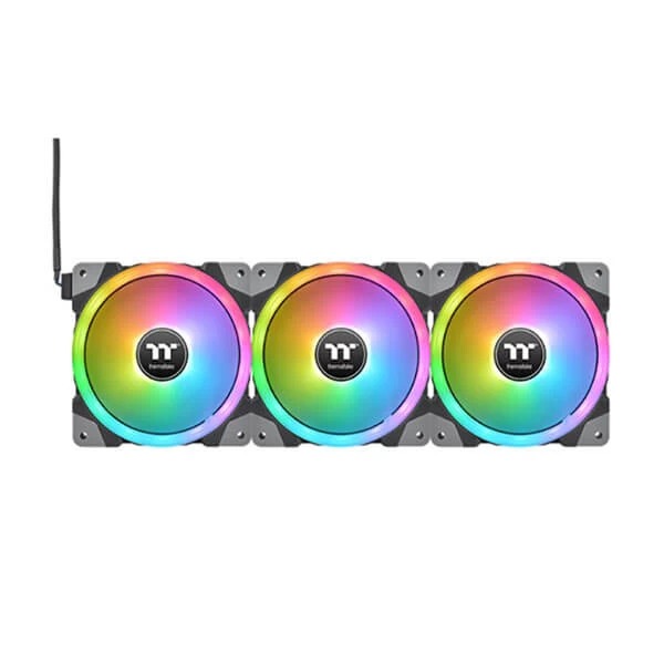 Thermaltake Swafan EX12 RGB 120mm Cabinet Fan With Controller – Black (Triple Pack)