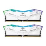 TeamGroup T-Force Delta RGB 64GB (32GBx2) DDR5 6000MHz Desktop RAM (White)