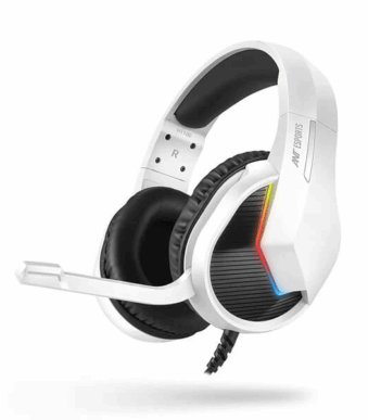 Ant Esports H1100 Pro Auto RGB Over Ear Gaming Headset (White)