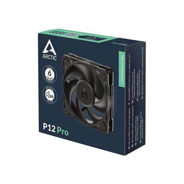 Arctic P12 Pro 120mm PWM Cabinet Fan (Black)