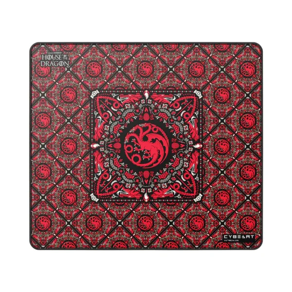 Cybeart | House Targaryen Gaming Mouse Pad (Large – 450x400x4mm) | Waterproof, Never Slip Base, Stitched Edges, Esports Grade
