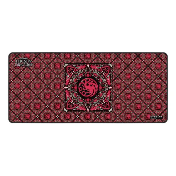 Cybeart | House Targaryen Gaming Desk Mat (XXL – 900x400x4mm) | Waterproof, Never Slip Base, Stitched Edges, Esports Grade
