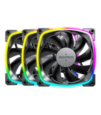 Montech AX120 PWM ARGB Black Case Fan (3 Pack)
