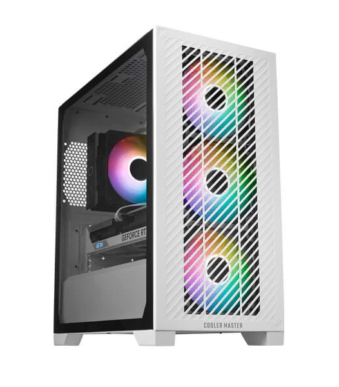 Cooler Master Elite 301 ARGB (M-ATX) Mini Tower Cabinet (White)
