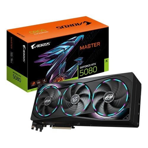 Gigabyte AORUS GeForce RTX 5080 MASTER 16G Graphic Card (GV-N5080AORUS M-16GD)