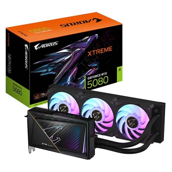 Gigabyte AORUS GeForce RTX 5080 XTREME WATERFORCE 16GB GDDR7 Graphics Card (GV-N5080AORUSX W-16GD)